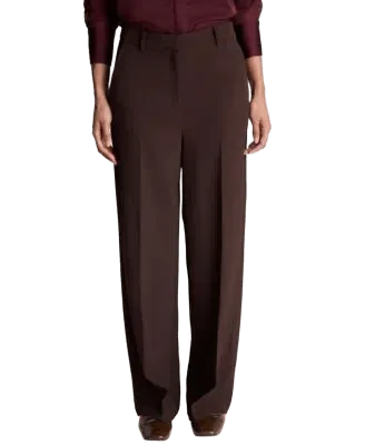 Women's Fly Front High Rise Slash Pocket Wide Leg