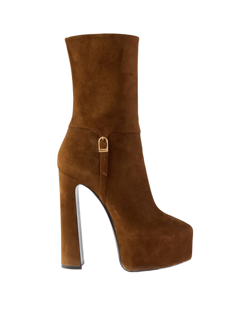Nico buckled suede platform boots