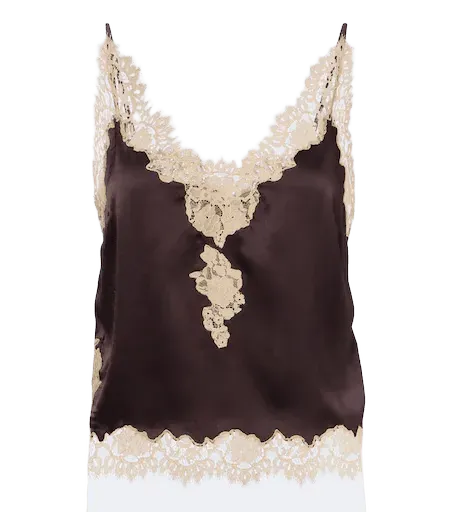 Kira lace-trimmed silk satin camisole
