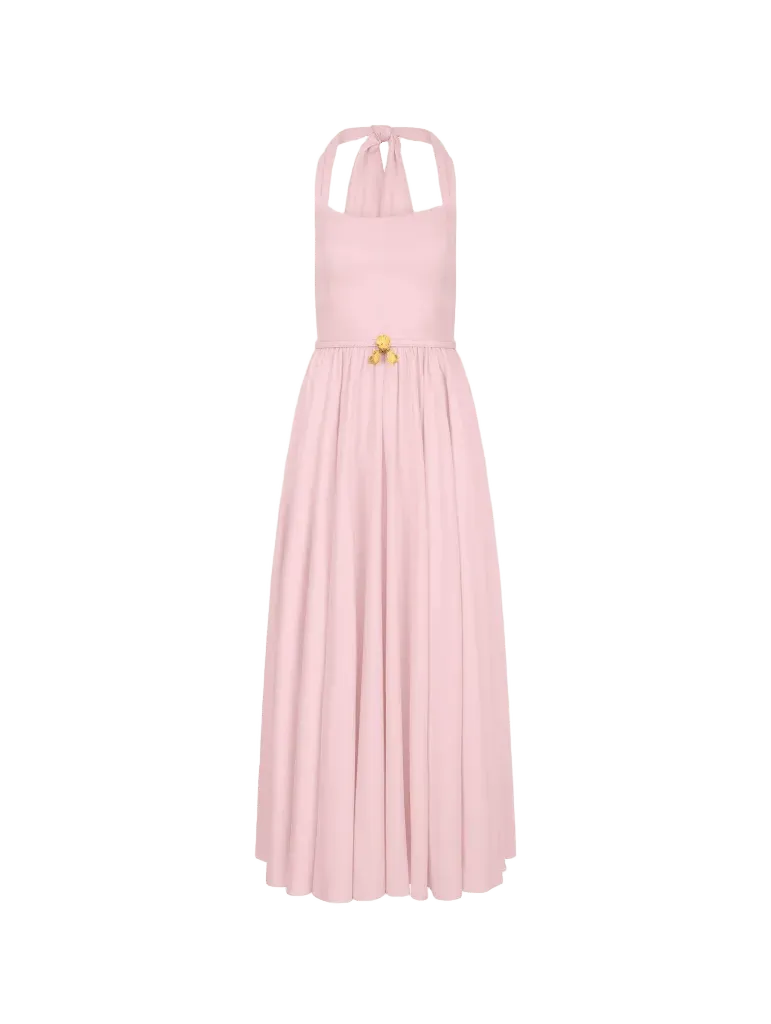 Sleeveless Stretch Cotton Poplin Sateen Day Dress