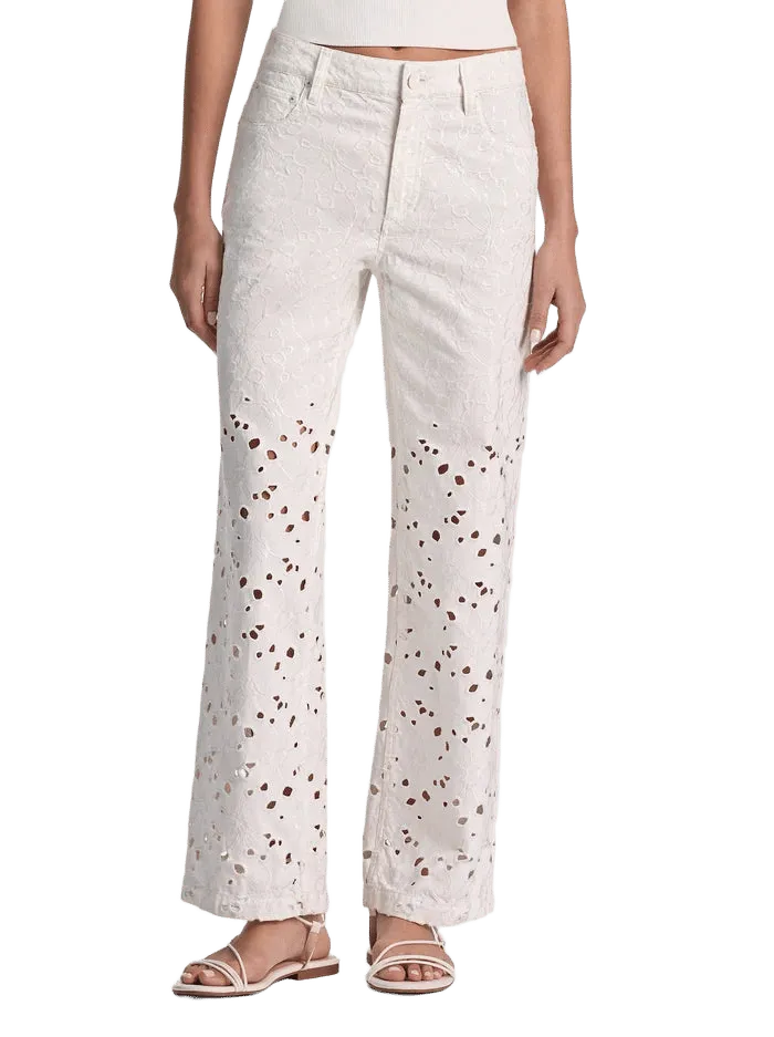 CHIC LASER-CUT JEAN - OFF WHITE