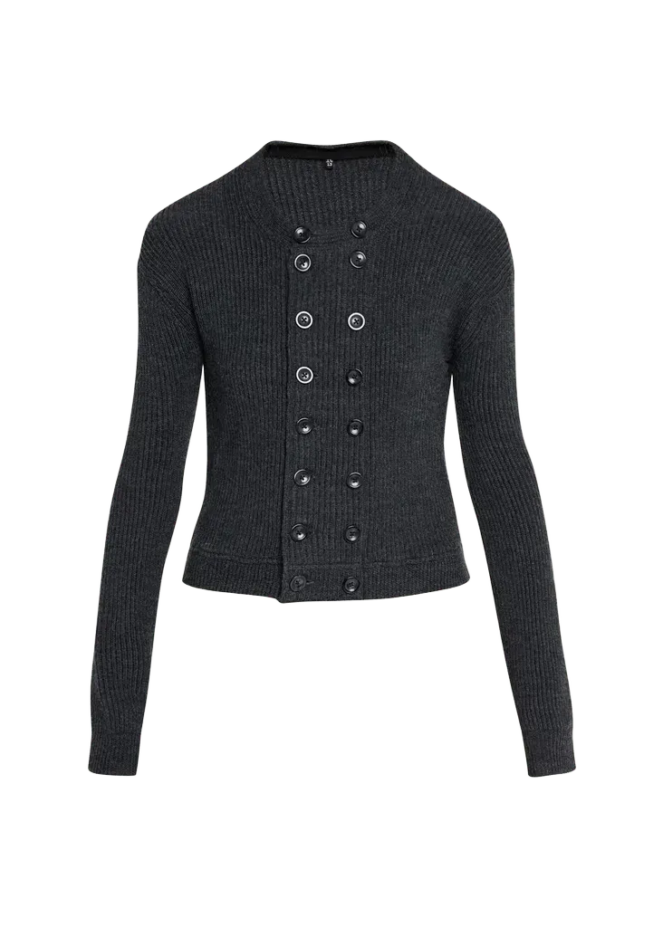 Double-Breasted Merino Wool Cardigan