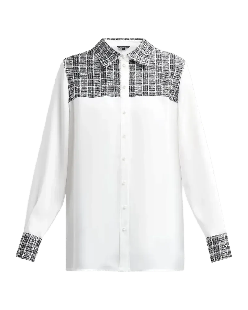 Check-Trimmed Blouse