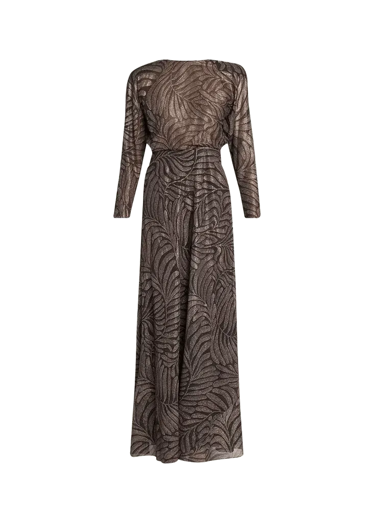 Shannen Foiled Chiffon Evening Dress