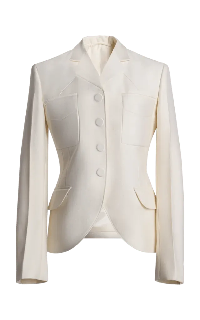 Tailored Wool-Blend Military Jacket
