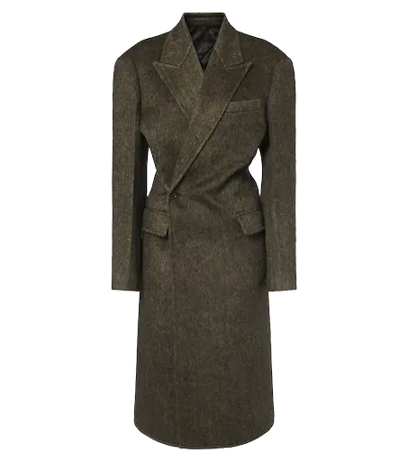 Double-breasted wool and mohair-blend coat