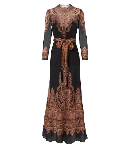 Ascent paisley linen and silk maxi dress