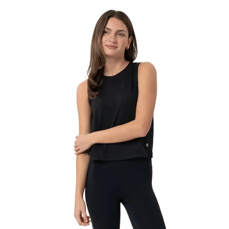 Drift Performance Crop Tank | Solid - Midnight Black