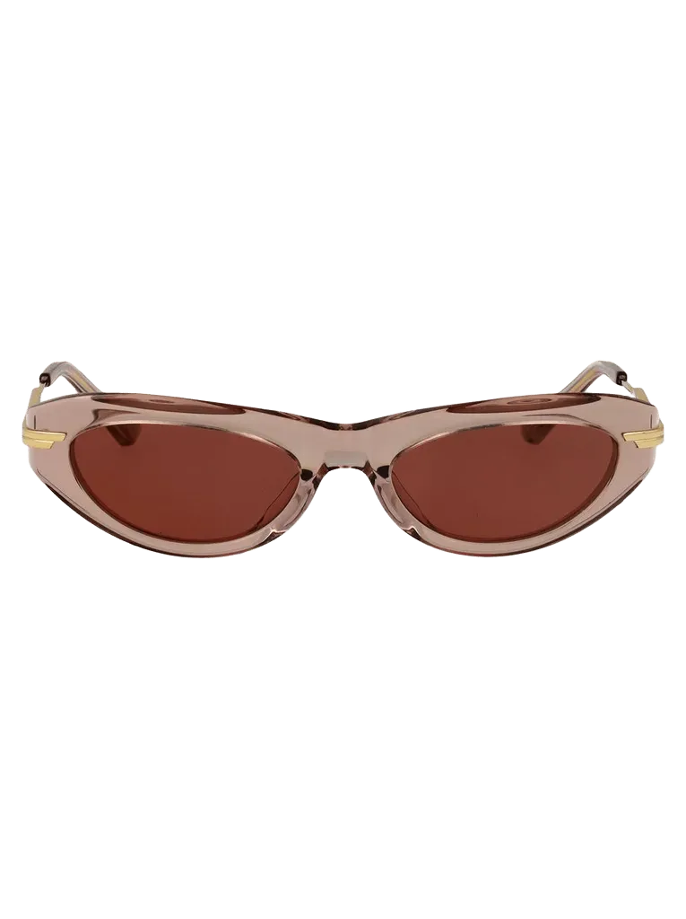 Bottega Veneta BV1368S Cat-eye Brown Metal Sunglasses — Brown