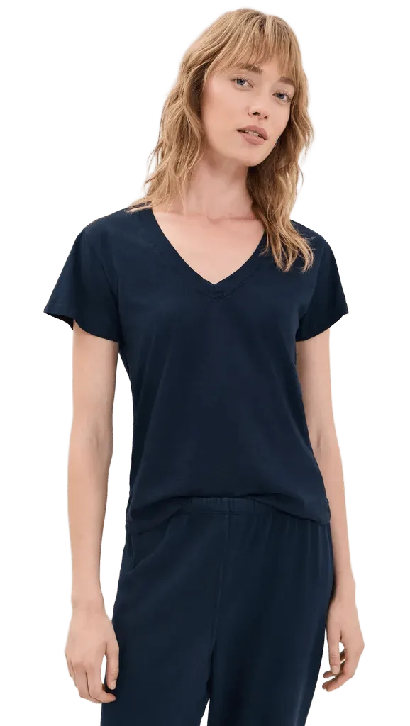 Hendrix Cotton Boxy V Neck Tee