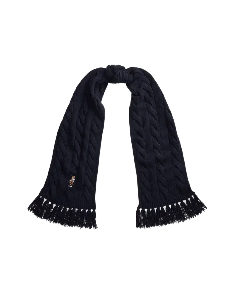Polo Bear Cable-Knit Scarf