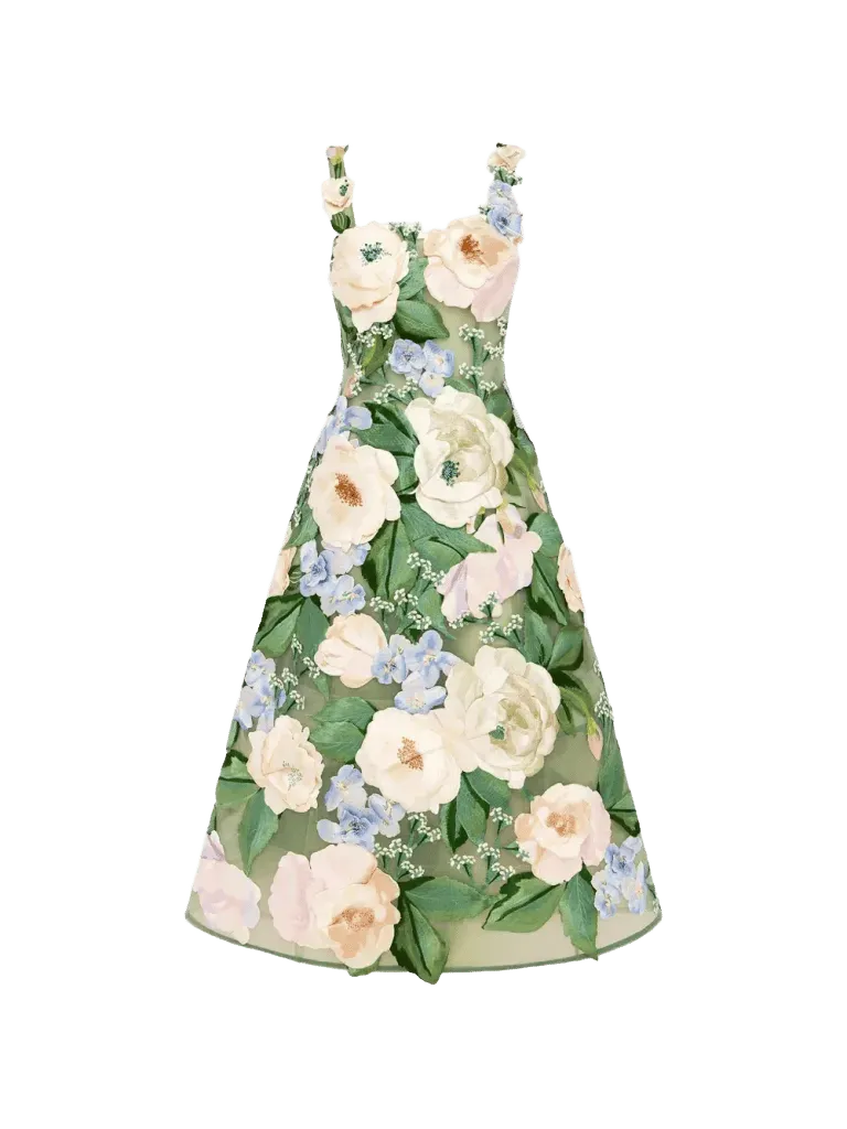 Beatrice floral-embroidered dress