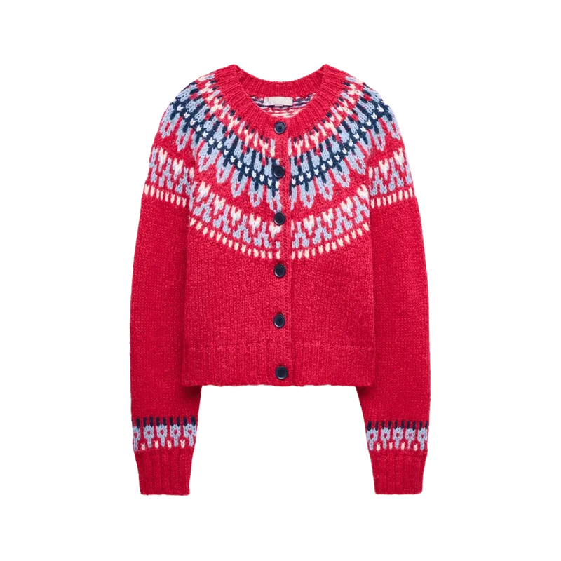 Fair Isle crewneck cardigan