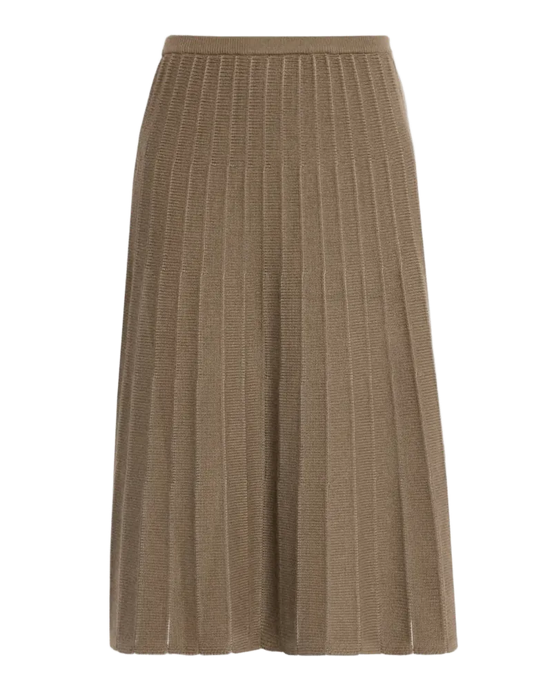 Sheer Pinstripe A-Line Midi Skirt