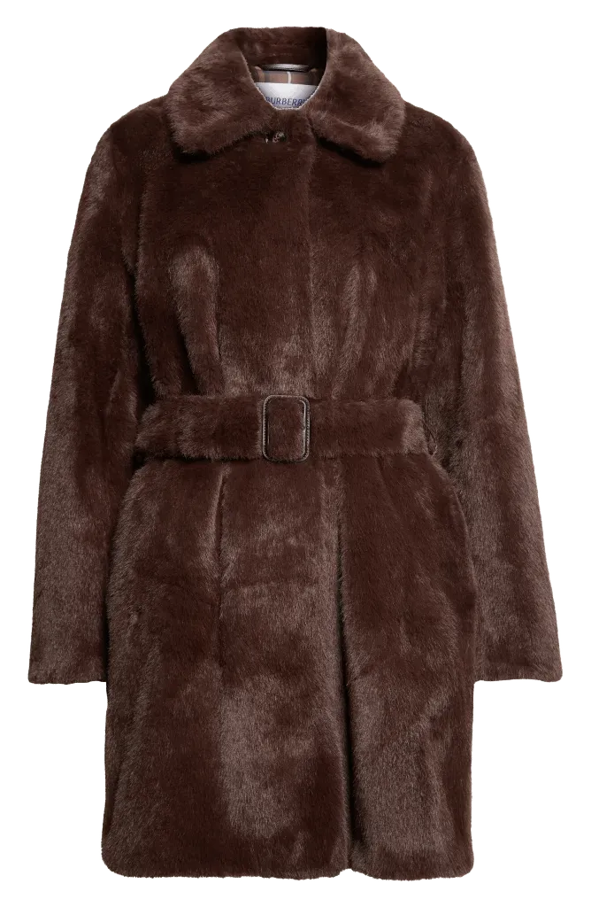 Belvedere Belted Faux Fur Coat