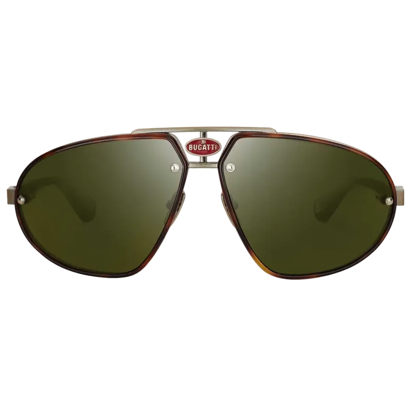 Bugatti 10DBTAG Tortoiseshell Aviator Sunglasses — Brown