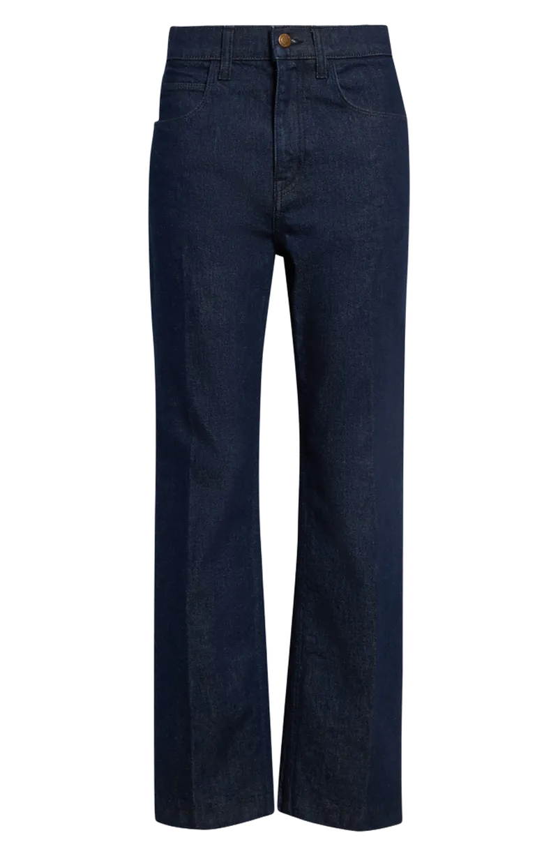 The Blind Crease High Waist Crop Straight Leg Jeans