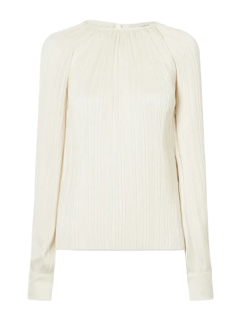 Pleated charmeuse blouse