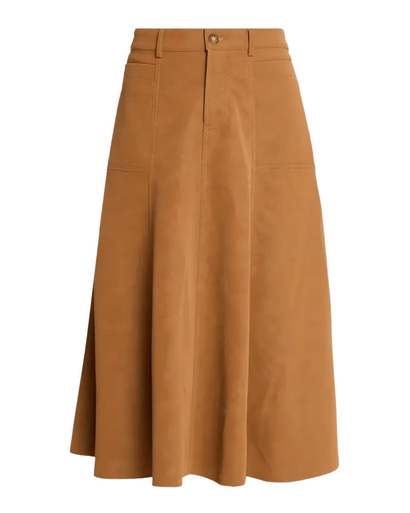 Connor Leather A-Line Midi Skirt