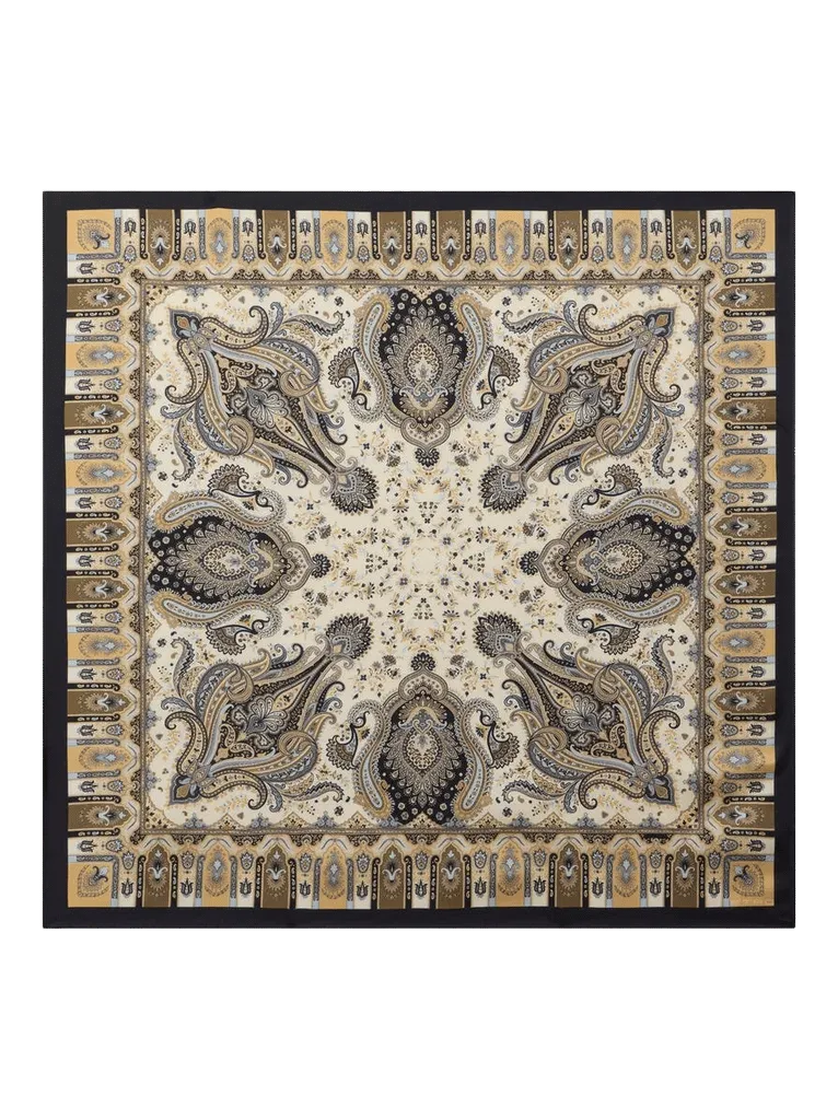 SILK TWILL SCARF WITH PAISLEY MOTIF