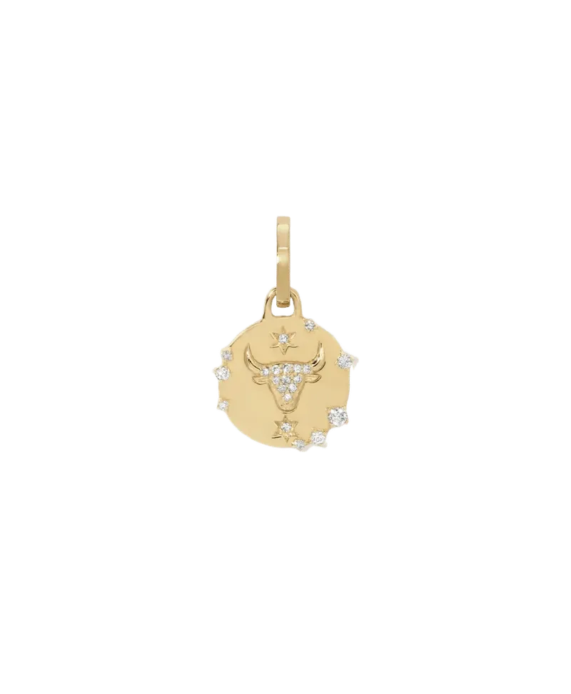 Zodiac Diamond Taurus Hinged Charm
