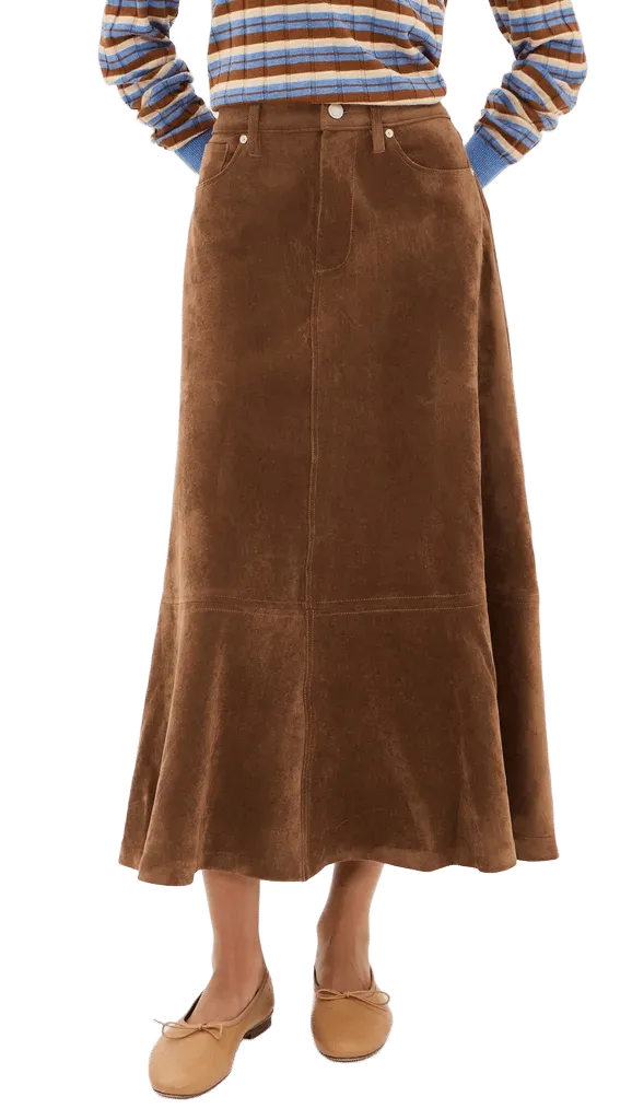 Morning Brew Faux Suede Skirt