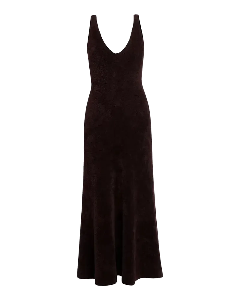 Lady Hall Cashmere-Silk Plush Knit Maxi Slip Dress