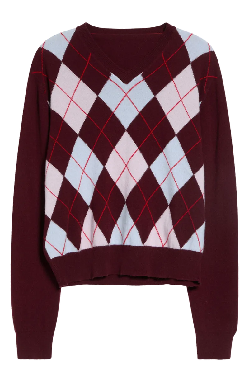 The Academy Argyle Cashmere Sweater