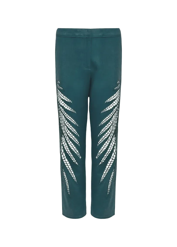 Danna Eyelet Embroidered Cropped Pants