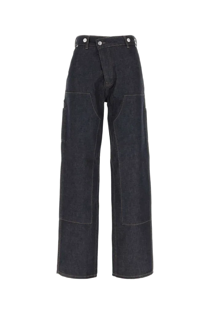 Victoria Beckham Cargo-Pocket Jeans — Navy