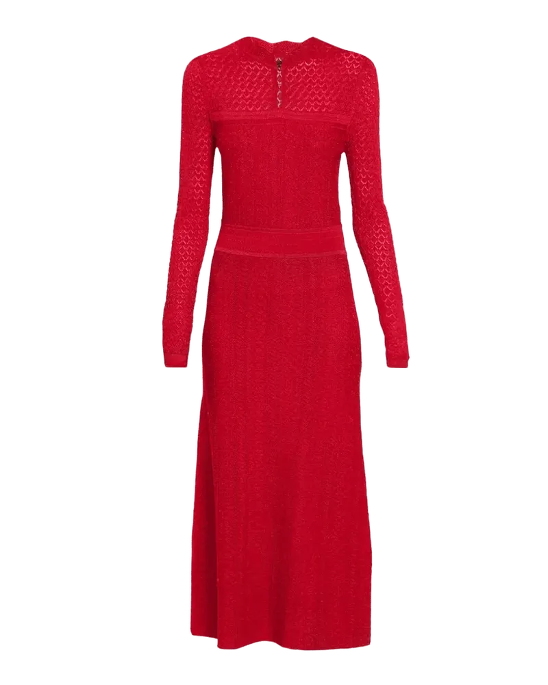 The Remi Shimmer Pointelle-Knit Midi Dress