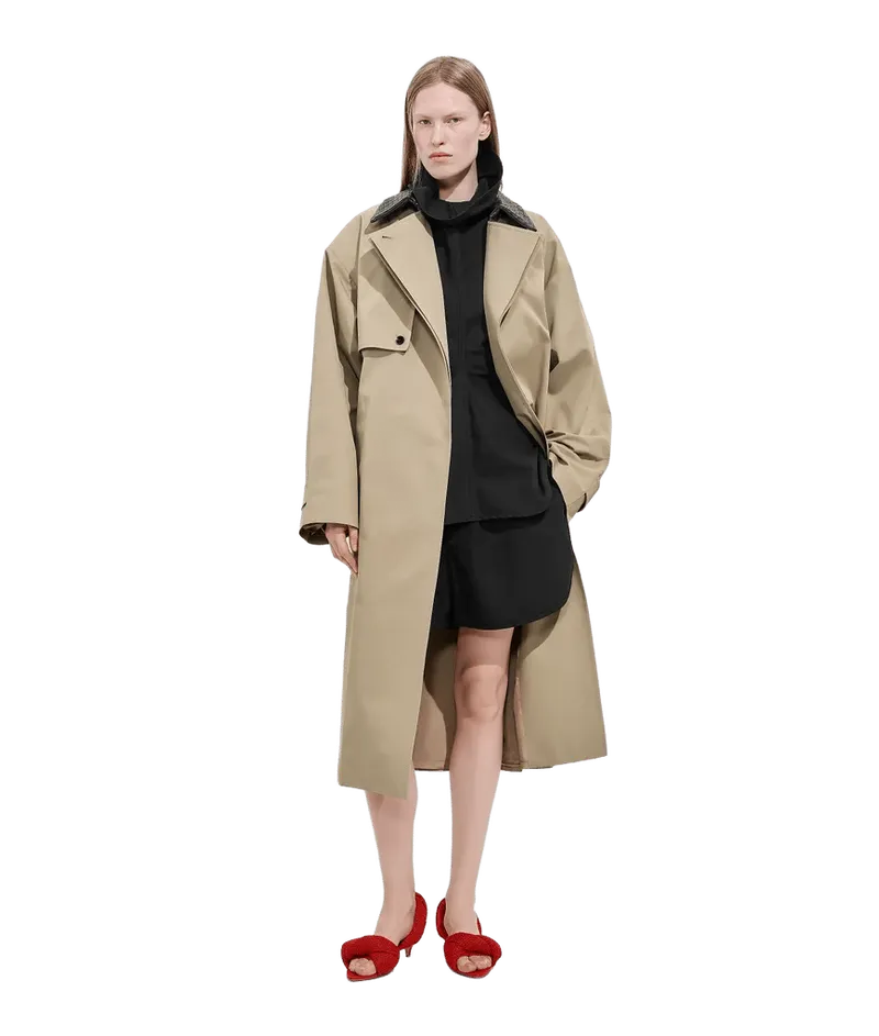 Women's Cotton Trench Coat in Sahara