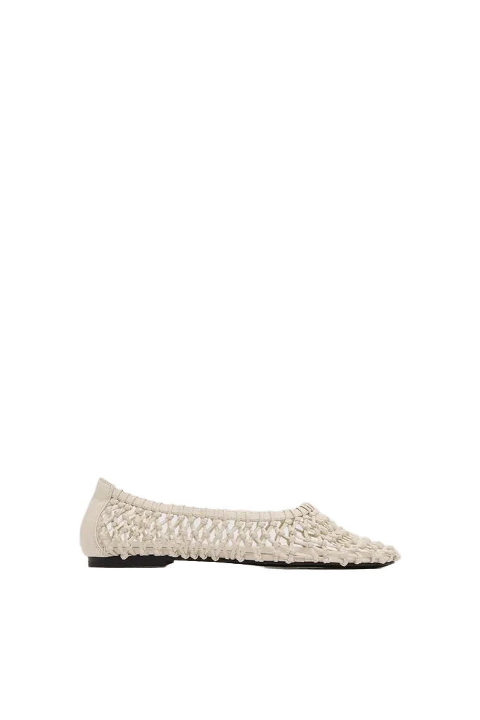Woven Ballerina Flat - Off White