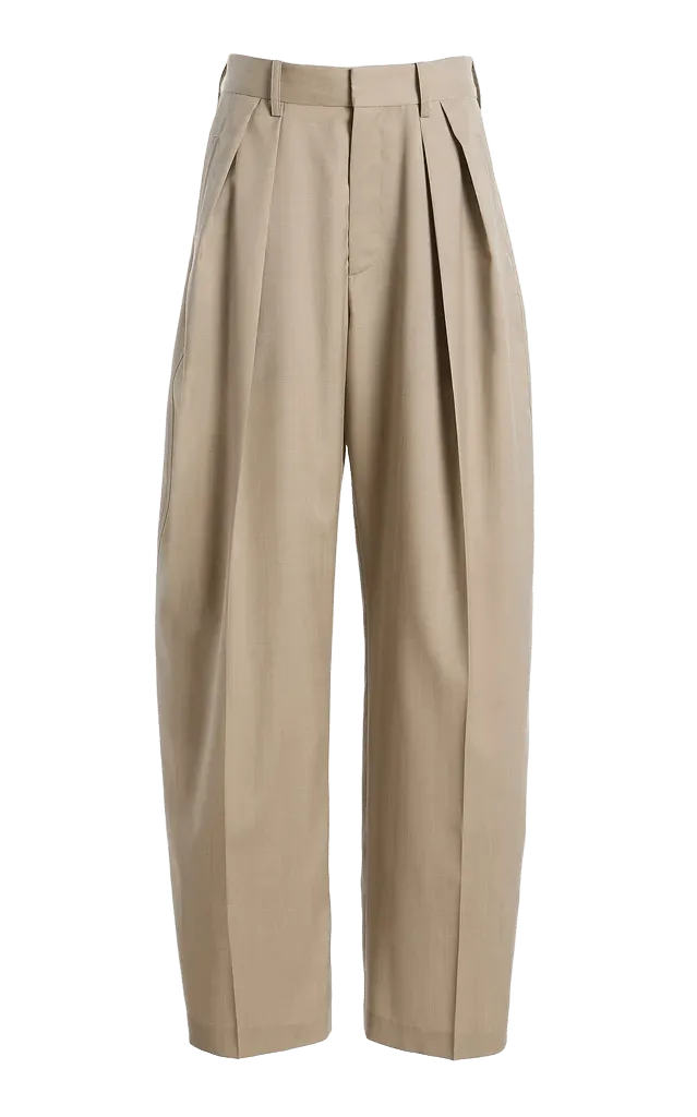Joel Pleated Wide-Leg Virgin Wool Pants