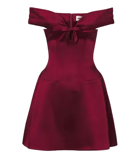 Off-shoulder cotton-blend minidress