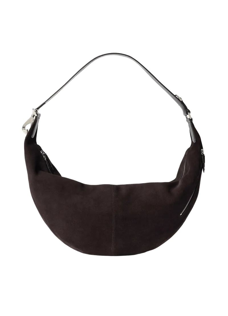 LARGE QUIVER CLIP BAG IN SUEDE LEATHER