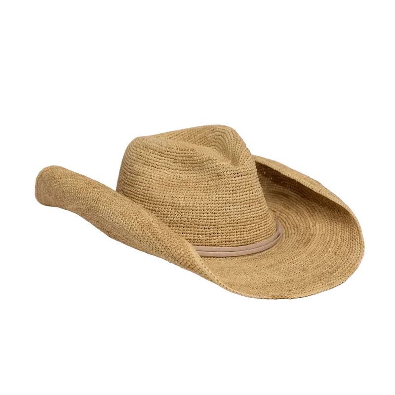 Raffia Crochet Cowboy in Tan Wrap