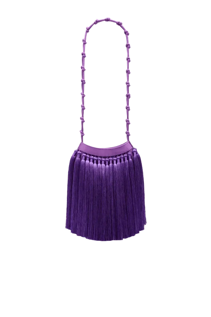 Tassel Knotty Bag In Bright Violet