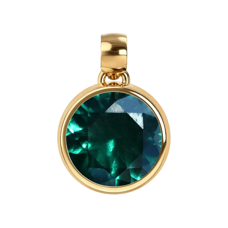 Jamestown Emerald Pendant in 14k Gold (May)