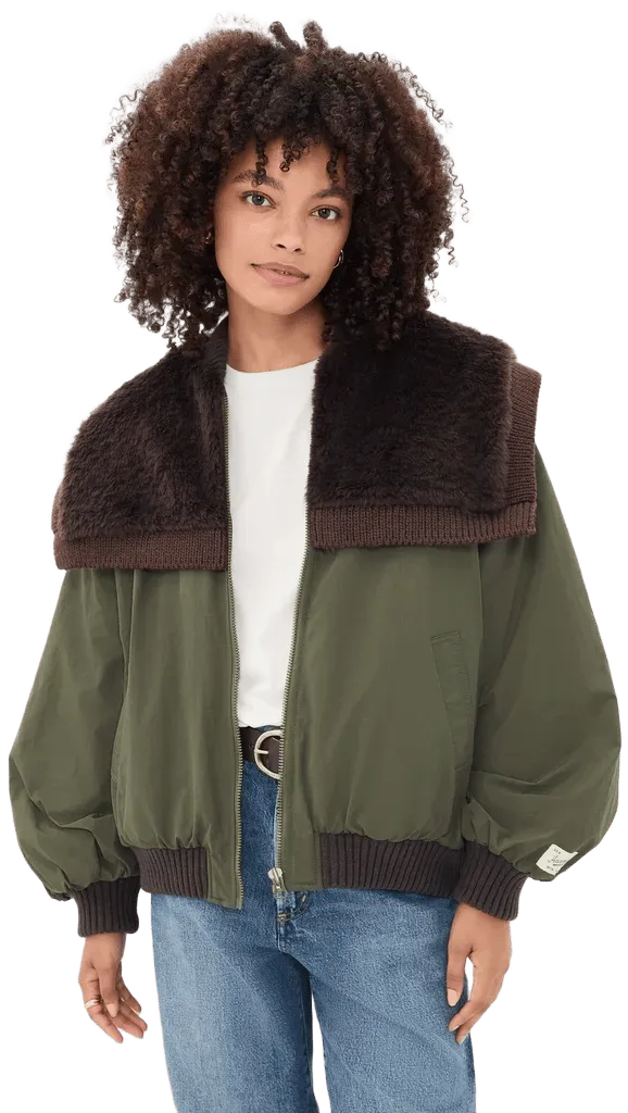 Marta Faux Fur Combo Bomber Jacket