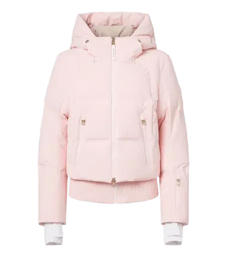 Hooded down ski jacket