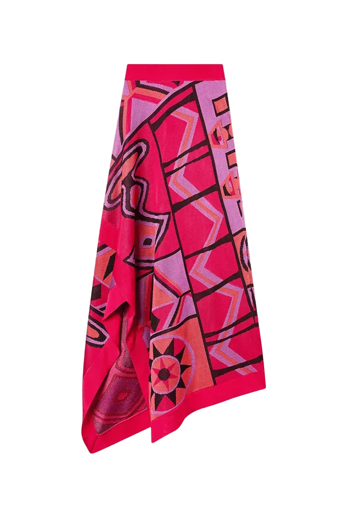 Jacquard Asymmetrical Skirt
