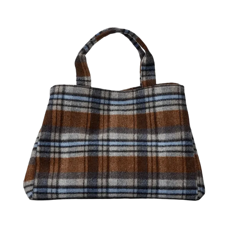 Plaid Airplane Tote