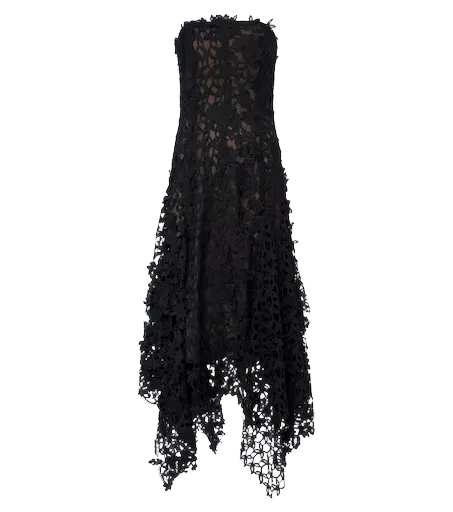 Lace asymmetric gown