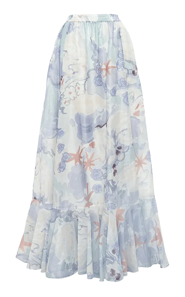 Zinnia Linen-Blend Maxi Skirt