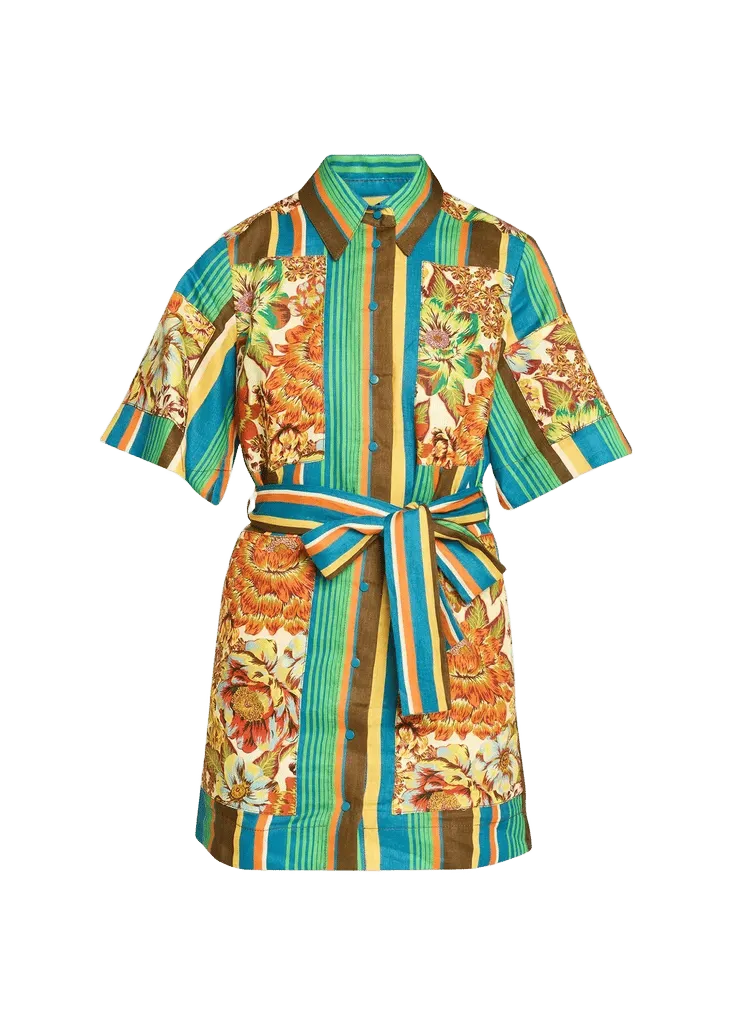 Charlie Belted Linen Mini Dress