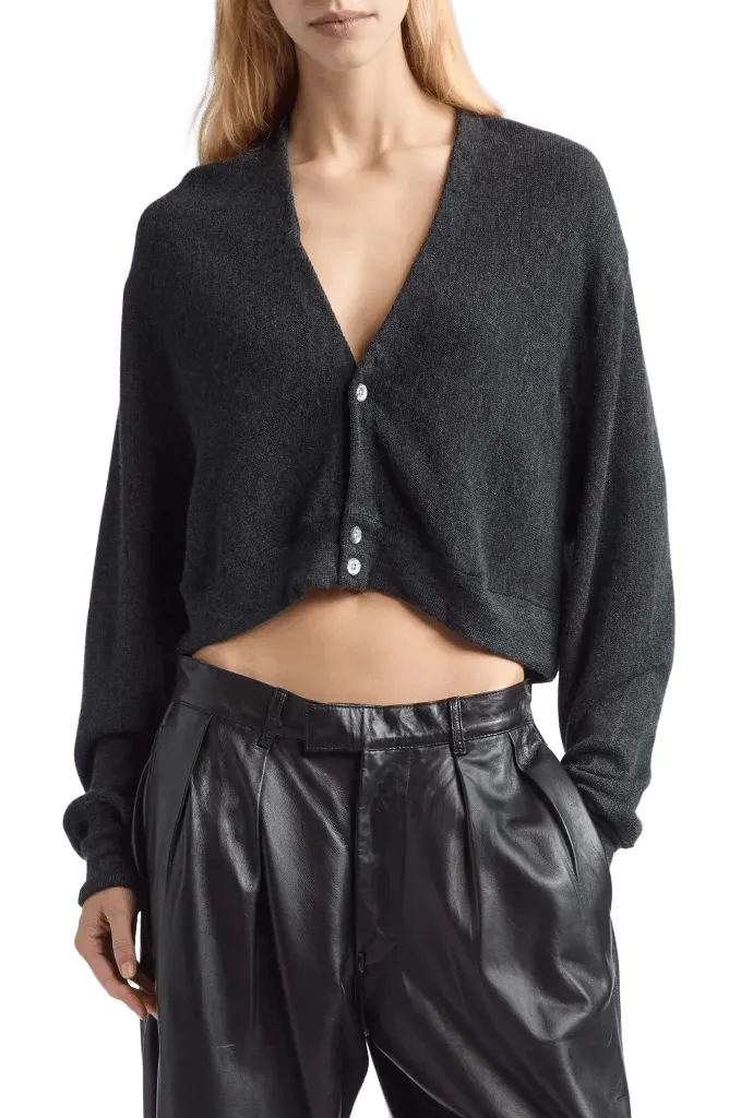 Cropped Merino Wool Cardigan