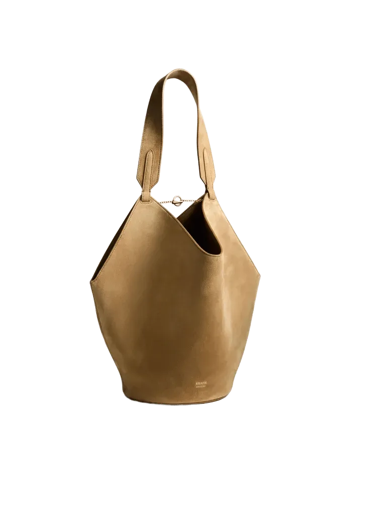 Small Lotus Tote in Mud Suede