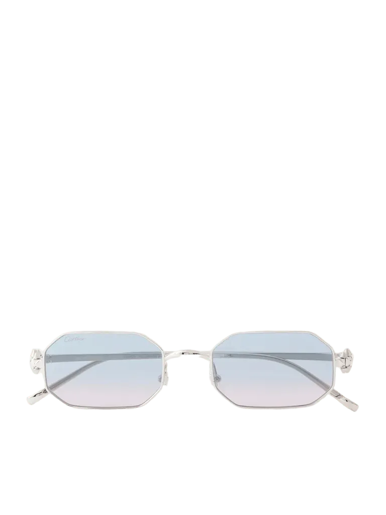 Clash de Cartier square-frame silver-tone metal sunglasses - silver - One Size