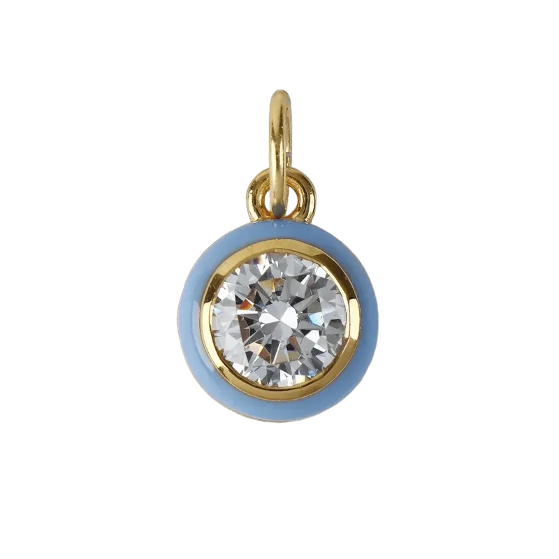 Blue Enamel Bezel Charm